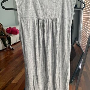 Banana Republic Faux Wrap Dress Sleeveless Ruched Side V-Neck Gray Size XS